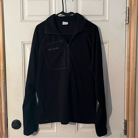 Columbia Black  Fleece 3/4 zip Jacket size large - Picture 1 of 5